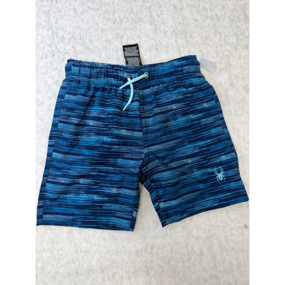 Spyder Boys Blue Gradient Stripe Swim Trunks Board‎ Shorts Size 5 404001185 NEW